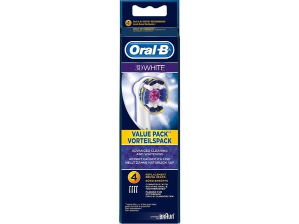 Oral-B 3D White CleanMaximiser - Utskiftningsbørstehode - for tannbørste - hvit (en pakke 4) - for ProfessionalCare 3000; ProfessionalCare 5000; 70...