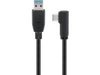 MicroConnect - USB-kabel - USB-type A (hann) rett til 24 pin USB-C (hann) vinklet - USB 3.2 Gen 1 - 50 cm - svart