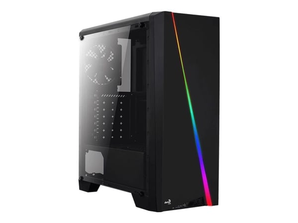 AeroCool Cylon - Tower - ATX - genomskinlig sidopanel - ingen strömförsörjning - svart - USB/ljud