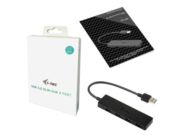 i-tec Advance U3HUB404, USB 3.2 Gen 1 (3.1 Gen 1) Type-A, USB 3.2 Gen 1 (3.1 Gen 1) Type-A, 5000 Mbit/s, Musta, 0,2 m, USB