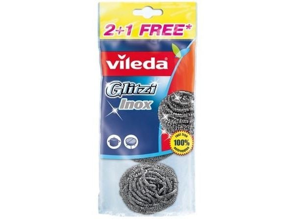 VILEDA stålskure Glitzi Spiral INOX 2+1 (160561)
