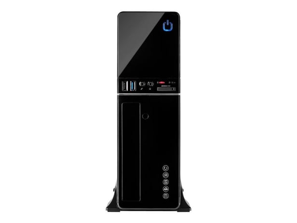 Inter-Tech IT-607, Työpöytä, PC, Musta, mikro ATX, Mini-ITX, 1x 80 mm, 80 mm