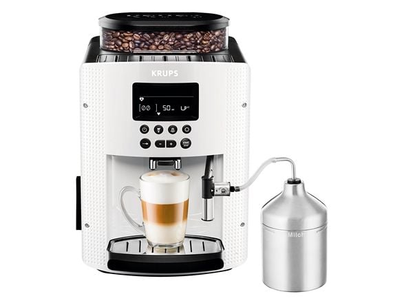 Krups EA 8161, Espressomaskin, 1,8 l, Kaffe bønner, Malt kaffe, Innebygd kaffekvern, 1450 W, Hvit