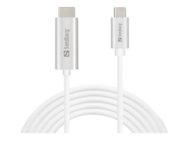 Sandberg - Video/lydkabel - USB-C hann til HDMI hann - 2 m - 4K-støtte