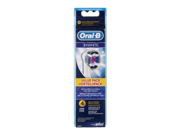 Oral-B 3D White CleanMaximiser - Utskiftningsbørstehode - for tannbørste - hvit (en pakke 4) - for ProfessionalCare 3000; ProfessionalCare 5000; 70...