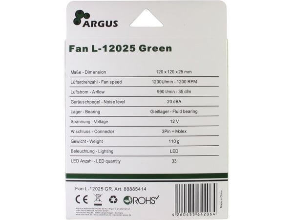 Argus L-12025 - Kabinettvifte - 120 mm - grønn