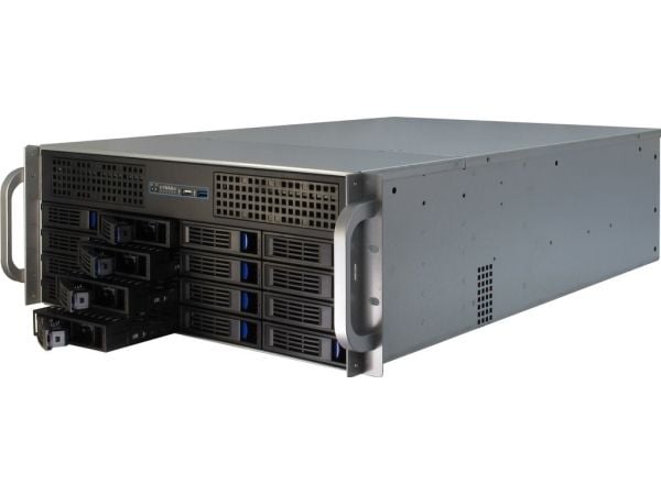 Inter-Tech 4U-4416L, Teline, Palvelin, Musta, Hopea, ATX, EATX, mikro ATX, Mini-ITX, SSI EEB, Metalli, 4U