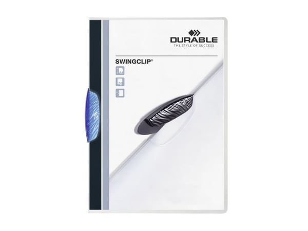 Durable Swingclip, Blå, Plast, 30 ark, A4