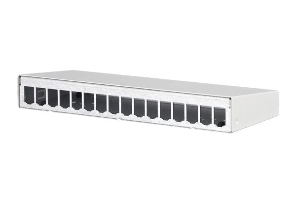 BTR E-DAT modul - Overflatemonteringsboks for nettverk - veggmonterbar - CAT 6a - ren hvit, RAL 9010 - 16 porter