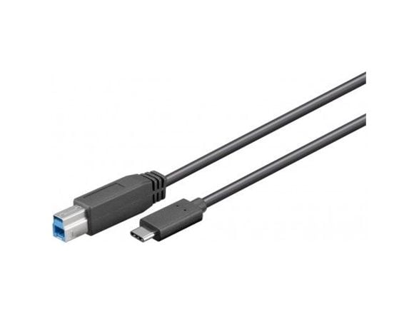 Goobay 67986, 1 m, USB B, USB C, USB 3.2 Gen 1 (3.1 Gen 1), Hankjønn/hankjønn, Sort