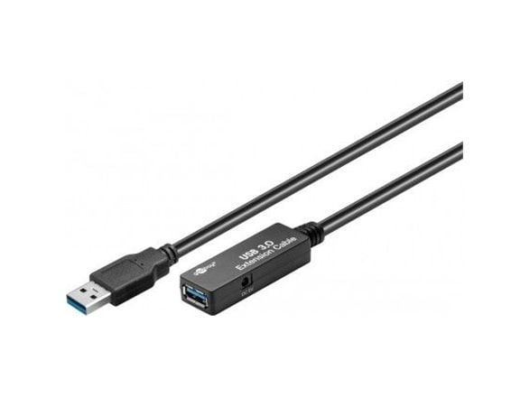 Goobay 5m USB 3.0, 5 m, USB A, USB A, USB 3.2 Gen 1 (3.1 Gen 1), Hankjønn/hunkjønn, Sort