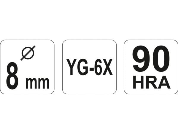 Yato bor for sylindrisk hardmetallplate 8 mm for glass og glaserte fliser (YT-3727)