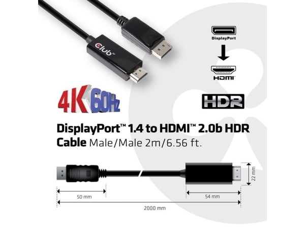Club 3D - Videokonverterare - DisplayPort - HDMI
