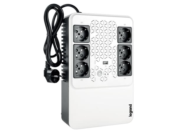 Legrand Keor Multiplug - UPS - AC 230 V - 360 watt - 600 VA - enkeltfase - 7 Ah - utgangskontakter: 6 - Frankrike