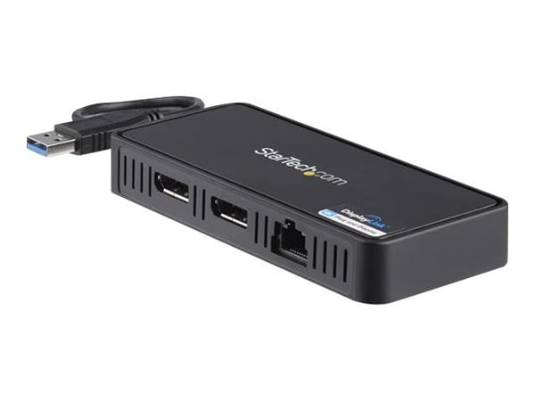 Startech USB 3.0 Mini Dock, Dual Monitor USB-A Docking Station w/ DisplayPort 4K 60Hz Video & Gigabit Ethernet, 1ft (30cm) Cable, Portable USB 3.1 ...