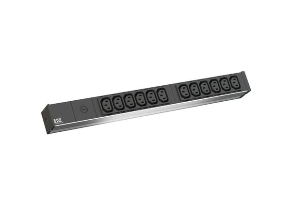 Bachmann 800.2284, Perus, 1U, Alumiini, Musta, 12 AC-pistorasia(a), C13 liitin