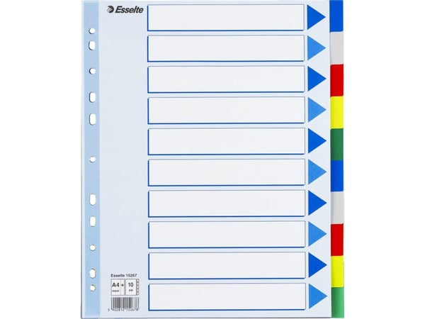 Faneblade Esselte 10-delt A4 plast Maxi 15267 (10 stk.)
