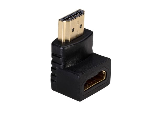 Akyga - HDMI-adapter med Ethernet - HDMI hann til HDMI hunn vinklet - 3 m - svart - vinklet