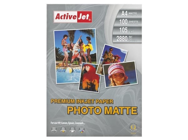 Activejet AP4-125M100, Hvit, Matte, 125 g/m², Blekkdyse, A4, 21x29.7 cm