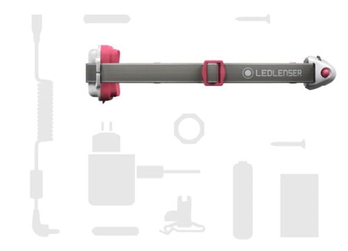 Ledlenser 500920 hodelykt (rekkevidde 30 m; hvit, rød)