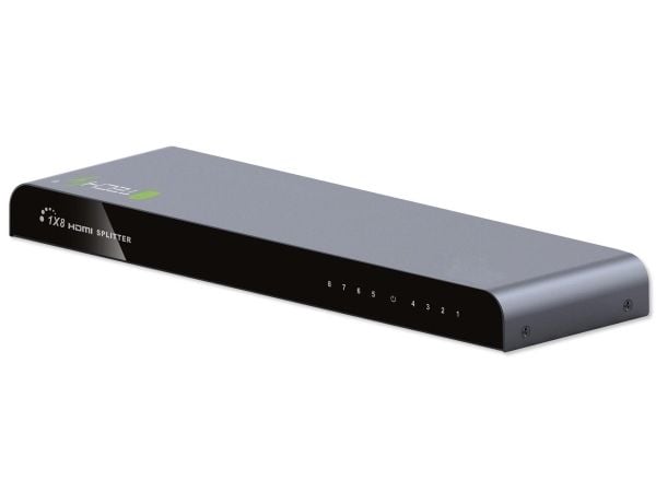 TECHly Splitter HDMI 2.0 4K UHD 3D 8-way - Video/lyd-splitter - 8 x HDMI - veggmonterbar