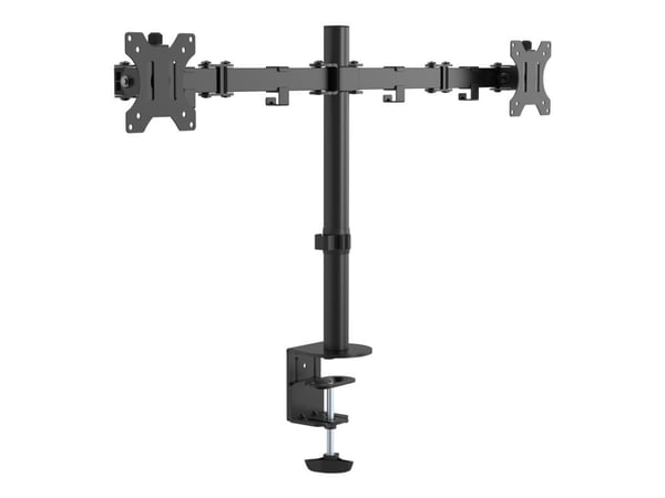 Vision VFM-DPD Monitor Desk Post - Monteringssett - for 2 LCD-skjermer - stål - svart - skjermstørrelse: 13"-27" - skrivebordsmonterbar
