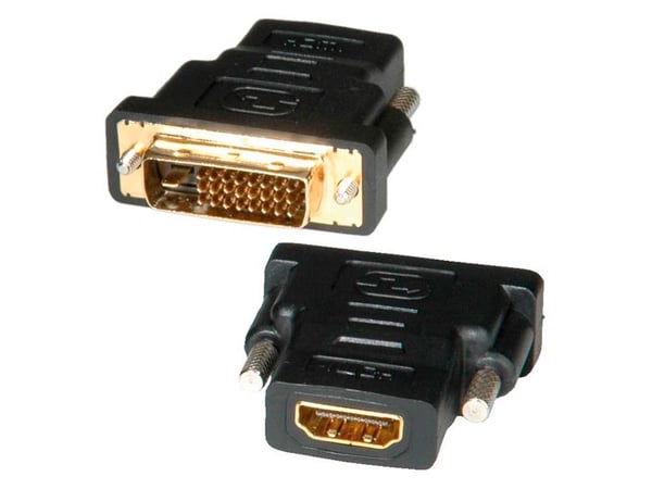 ROLINE DVI-HDMI Adapter, DVI-D, HDMI, Sort