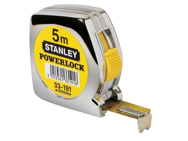 Stanley PowerLock - Målebånd - 10 m - bladbredde: 25 mm - plastikk, Mylar - chrome-plated (housing)