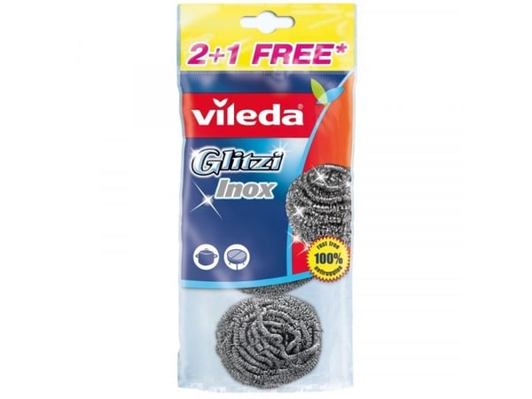 VILEDA stålskure Glitzi Spiral INOX 2+1 (160561)