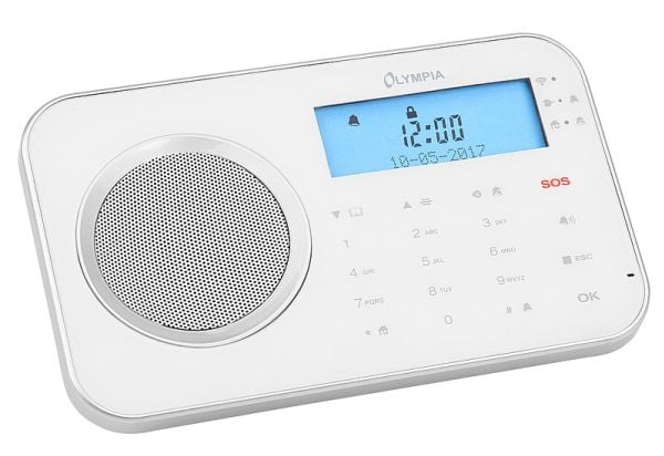 OLYMPIA ProHome 8700 - Hjemmesikkerhetssystem - trådløs - Mobiltelefon - Wi-Fi - 2.4 Ghz, 868.5 MHz - hvit