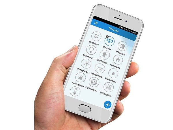 OLYMPIA ProHome 8700 - Hjemmesikkerhetssystem - trådløs - Mobiltelefon - Wi-Fi - 2.4 Ghz, 868.5 MHz - hvit