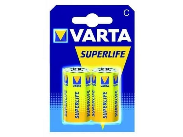 Varta Superlife 2014 - Batteri 2 x C - Karbonsink