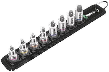 Wera - Hylssats - 8 delar - 3/8" - hex-plus - längd: 35 mm, 38.5 mm