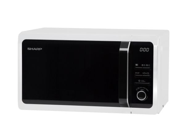 Sharp Home Appliances R-243W, Pöytämalli, Solo-mikroaaltouuni, 20 L, 800 W, Sisäänrakennettu näyttö, Painikkeet, Rotaatio