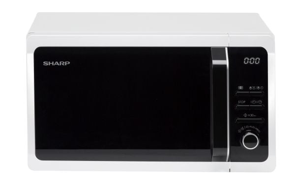 Sharp Home Appliances R-243W, Pöytämalli, Solo-mikroaaltouuni, 20 L, 800 W, Sisäänrakennettu näyttö, Painikkeet, Rotaatio