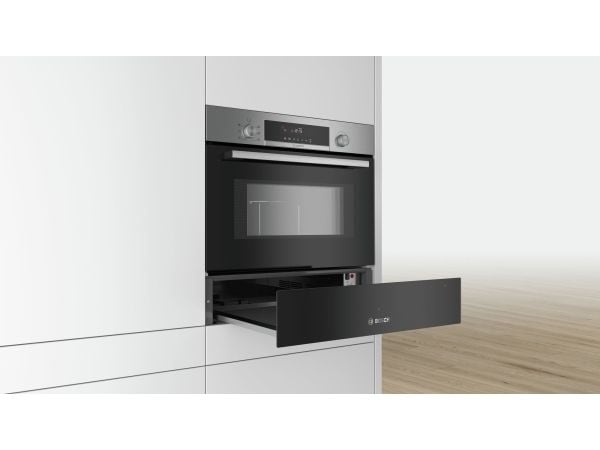 Bosch Serie | 6 BIC510NB0 - Oppvarmingsskuff - innebygd - fordypning - bredde: 56 cm - dybde: 55 cm - høyde: 14 cm - vulkansvart