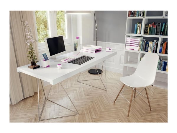 Leitz WOW Dual Colour - Brevbakke - for ANSI A (Letter) (216 x 279 mm), A4 (210 x 297 mm), C4 (229 x 324 mm), Folio (216 x 330 mm) - metallisk rosa