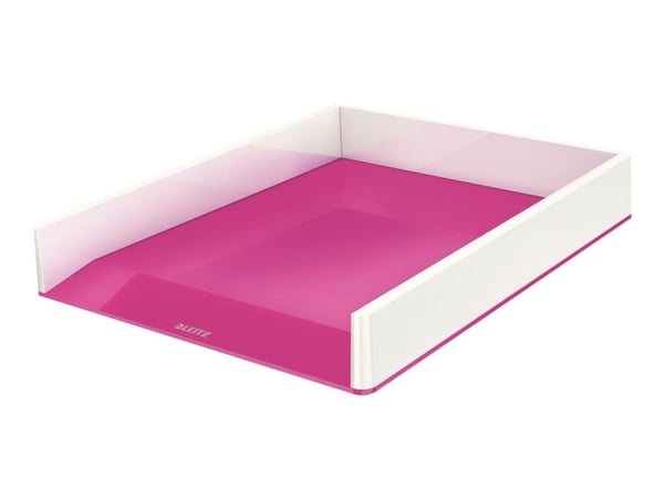 Leitz WOW Dual Colour - Brevbakke - for ANSI A (Letter) (216 x 279 mm), A4 (210 x 297 mm), C4 (229 x 324 mm), Folio (216 x 330 mm) - metallisk rosa