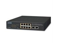 PLANET FSD-1008HP, Hallitsematon, Fast Ethernet (10/100), Täysin kaksipuolinen, Power over Ethernet -tuki, Telineasennus, 1U
