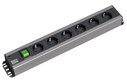 Bachmann 300.003, 2 m, Sisätila, Kulmikas, 1,5 mm², Musta, 6 AC-pistorasia(a)