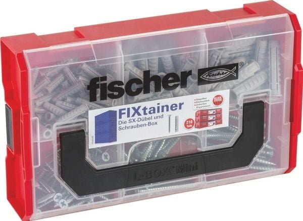 Fisher Price FIXtainer skruvsats – general utility – svart/grå/röd/silver/transparent – 210 delar (532891)