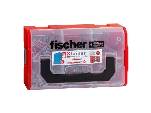 Fischer FIXtainer - DUOPOWER, Ekspansjonsanker, Betong, Metall, Plastikk, Grå, 210 stykker, Boks