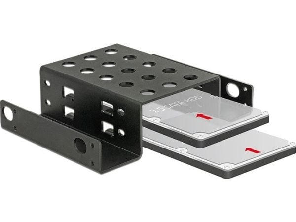 Delock - Uttagbar harddiskramme - 5,25" til 2 x 2,5" - svart