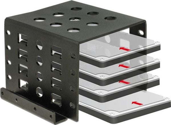 Delock - Uttagbar harddiskramme - 3.5" to 4 x 2.5" - svart