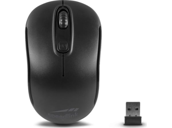 SPEEDLINK Ceptica - Mus - høyre- og venstrehåndet - 3 knapper - trådløs - 2.4 GHz - USB trådløs mottaker - svart