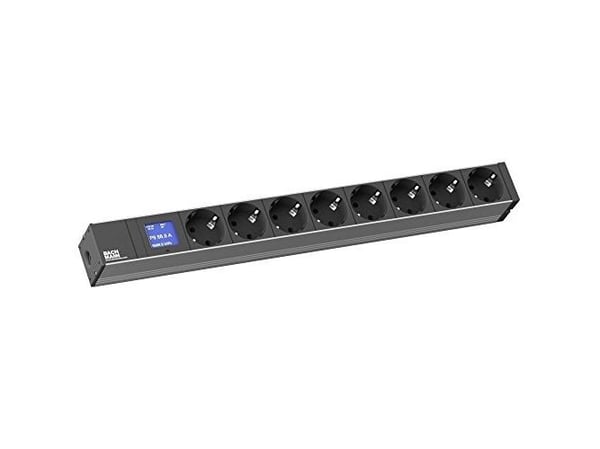 Bachmann BlueNet BN0500, Målte, Sort, LCD, 8 AC stikkontakt(er), 2 m, 230 V