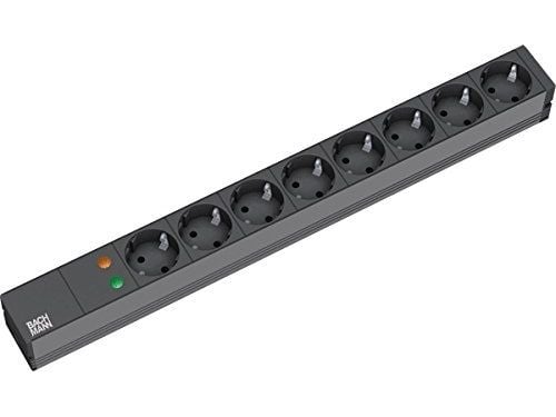 Bachmann IT PDU Basic - pistorasia (rack-versio) - AC 230 V - tulo: CEE 7/7 - lähtöliittimet: 8 (CEE 7/3) - 1U - 19" - 2 m johto - musta - musta