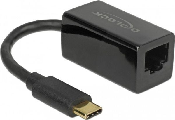 Delock - Nettverksadapter - USB-C 3.1 - Gigabit Ethernet x 1 - svart