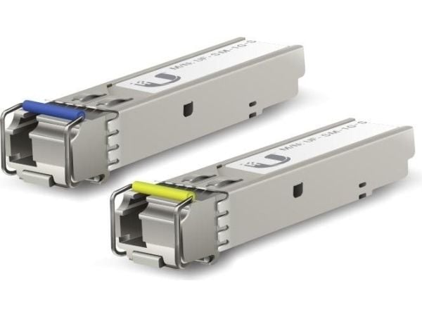 Ubiquiti U Fiber - SFP (mini-GBIC) transceivermodul - 1GbE - LC-enkeltmodus - opp til 3 km - 1310/1550 (TX) / 1550/1310 (RX) nm (en pakke 2)
