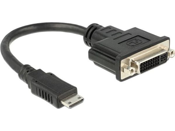 Delock - Videoadapteri - 19 pin mini HDMI Type C han til DVI-I hun - 20 cm - lajittelu